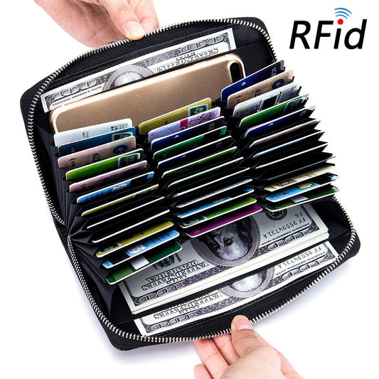 Baellerry RFID Men’s Wallet – Genuine Cow Leather Long Clutch