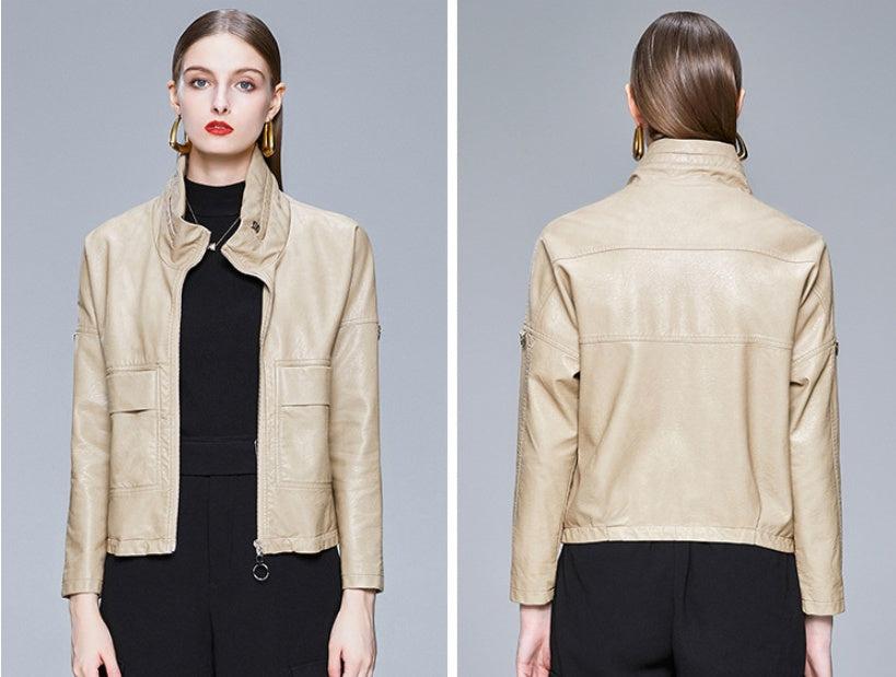 Women’s Korean Style PU Leather Jacket – Chic, Modern & Versatile