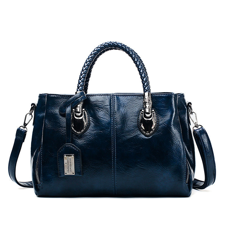 Vintage Oil Wax Leather Luxury Handbag – Elegant Women’s Handbag & Crossbody Bag