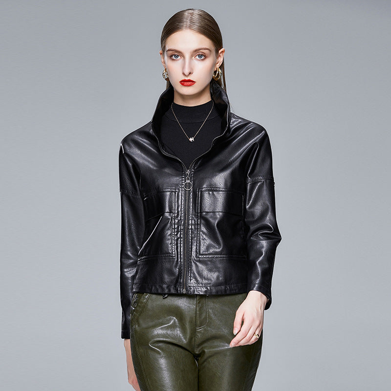 Women’s Korean Style PU Leather Jacket – Chic, Modern & Versatile