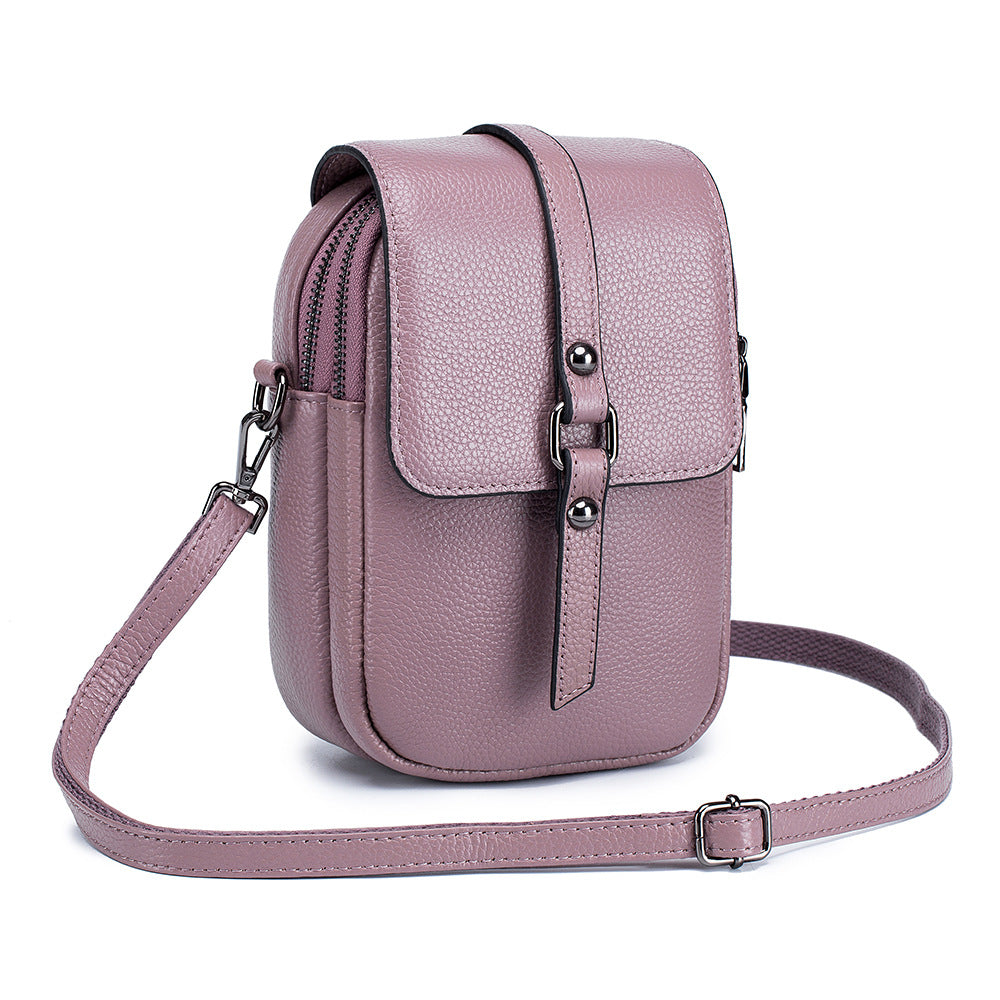 Women’s Leather Diagonal Bag – Stylish, Practical & Compact