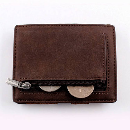 Retro Crazy Horse Leather Wallet – Compact & Stylish