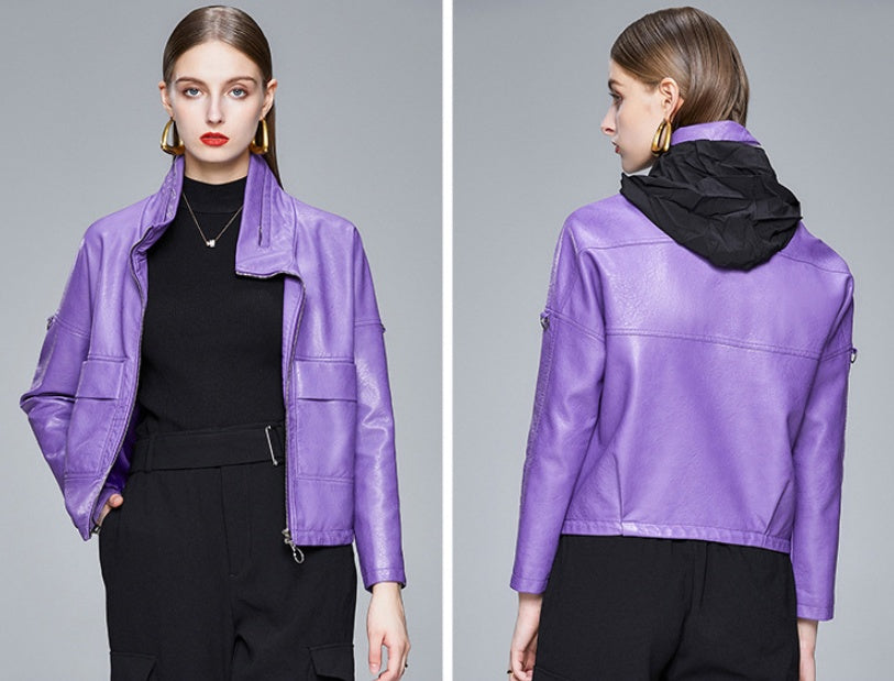 Women’s Korean Style PU Leather Jacket – Chic, Modern & Versatile