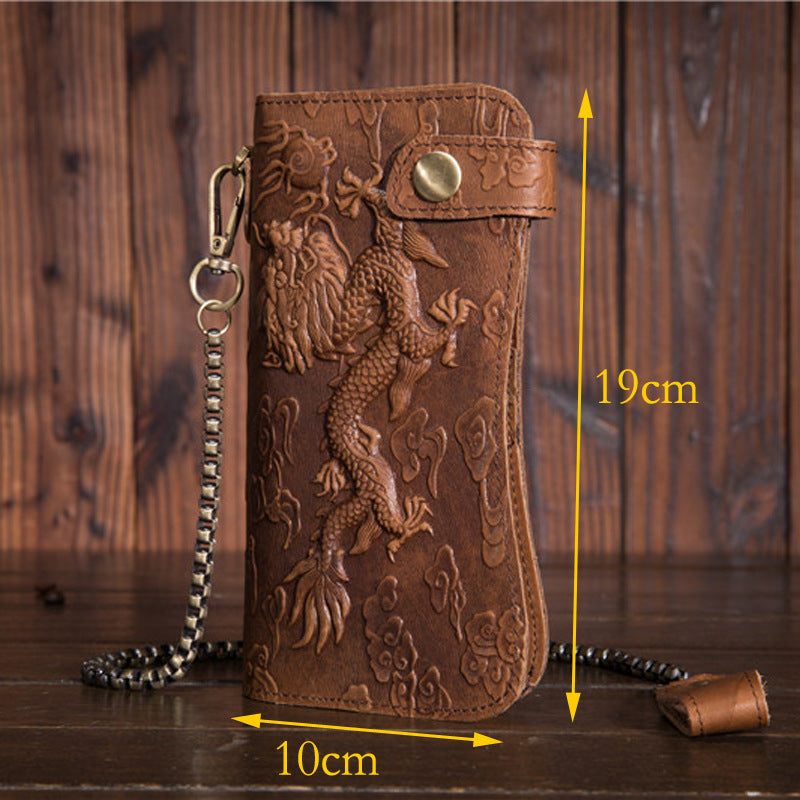 Dragon Grain Leather Long Wallet – Premium Cowhide