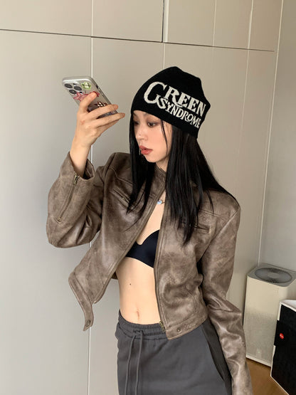 Women’s Short Biker Leather Jacket – Edgy, Stylish & Chic