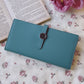 Luxury Genuine Leather Women’s Wallet – Lychee Pattern Long Hasp Coin Purse