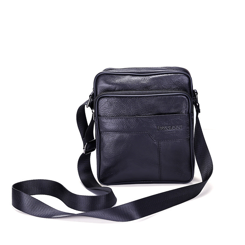 Leather embossed leather zipper bag