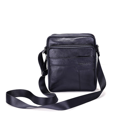 Leather embossed leather zipper bag
