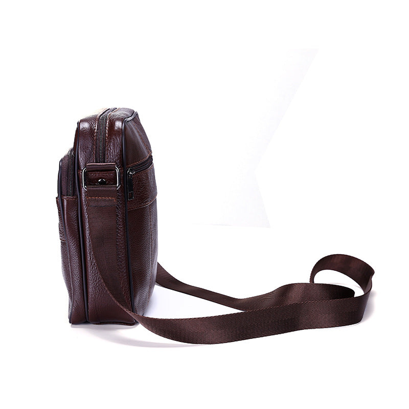 Leather embossed leather zipper bag