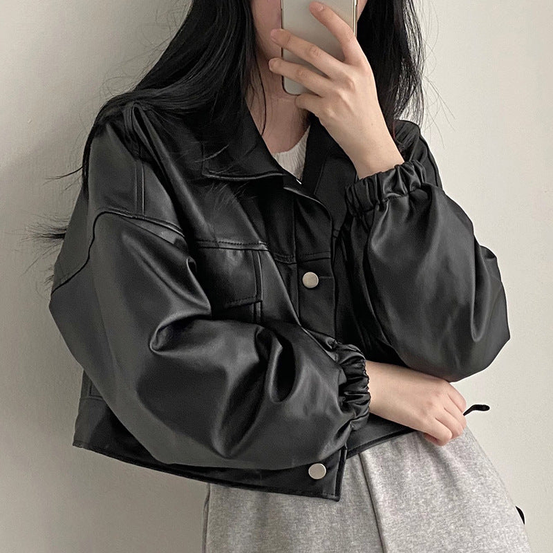 Women’s Versatile Short PU Leather Jacket – Stylish, Modern & Practical