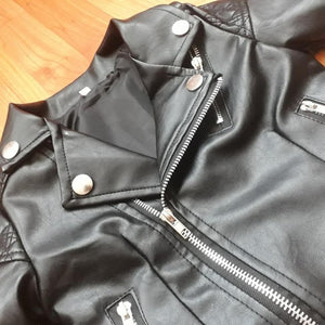 Children's leather jacket girls lapel pu leather jacket