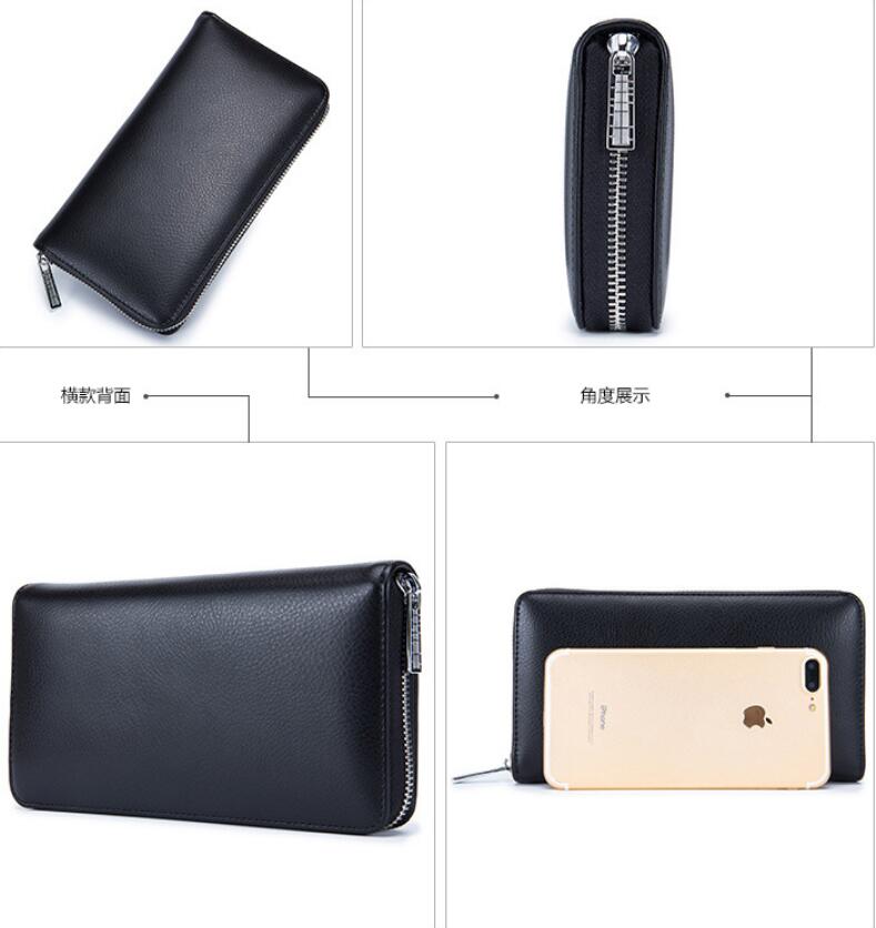 Baellerry RFID Men’s Wallet – Genuine Cow Leather Long Clutch