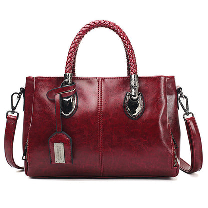 Vintage Oil Wax Leather Luxury Handbag – Elegant Women’s Handbag & Crossbody Bag