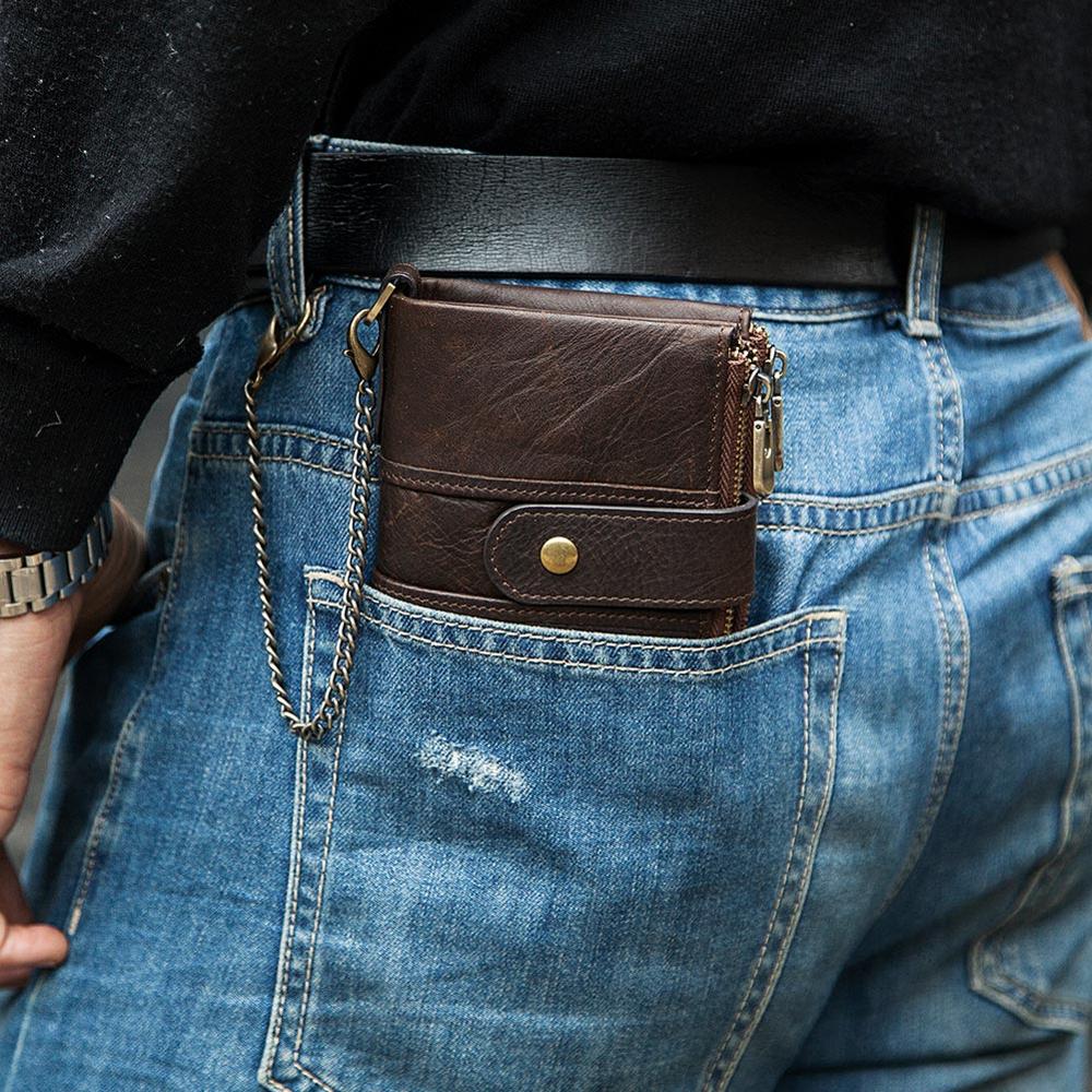 Antimagnetic Leather Wallet – Short Vertical Coin Purse