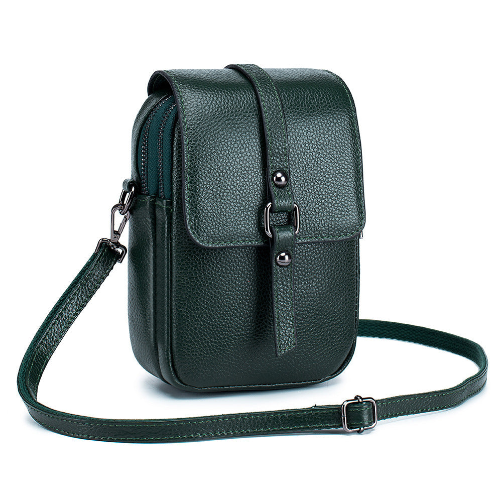 Women’s Leather Diagonal Bag – Stylish, Practical & Compact