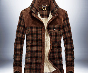 Winter Jacket Men Thicken Warm Fleece Jackets Coats Pure Cotton Plaid Jacket Military Clothes