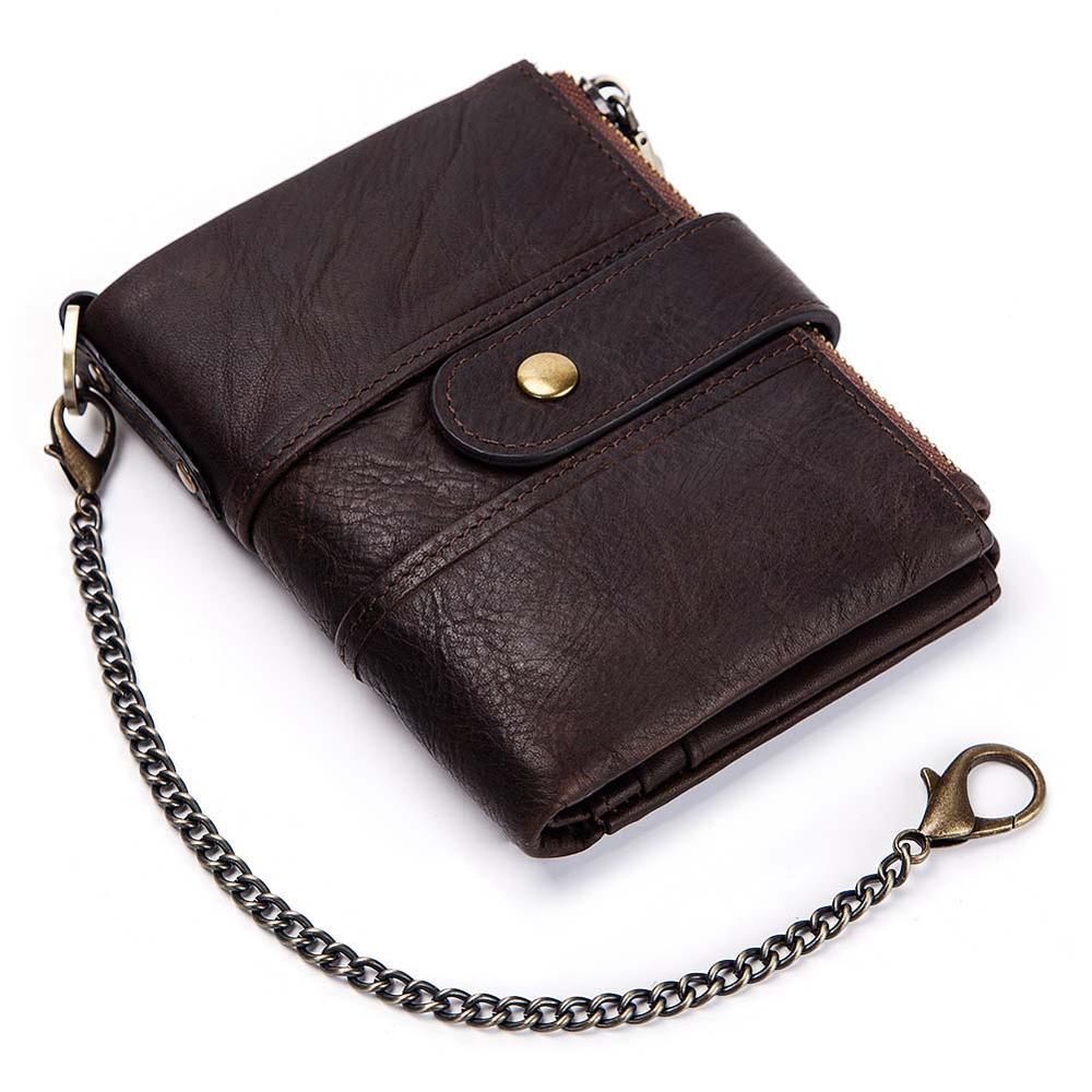 Antimagnetic Leather Wallet – Short Vertical Coin Purse