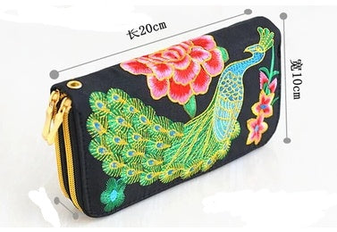 Embroidered Peacock Wallets – Elegant, Artistic & Unique