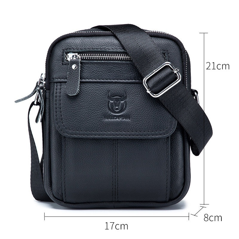 Leisure Mini Men’s Leather Shoulder & Crossbody Bag – Retro European & American Style