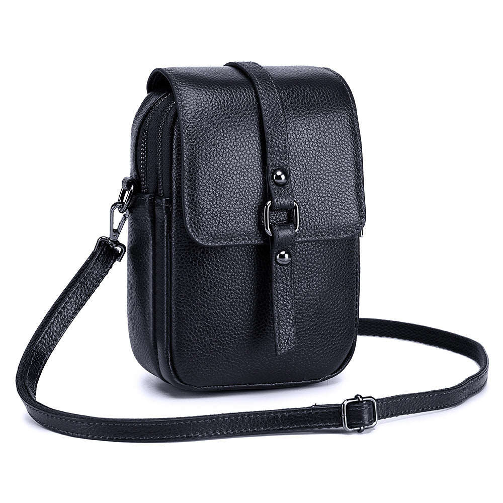 Women’s Leather Diagonal Bag – Stylish, Practical & Compact
