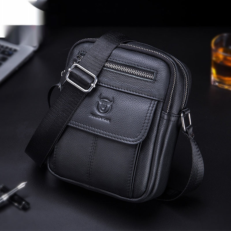 Leisure Mini Men’s Leather Shoulder & Crossbody Bag – Retro European & American Style