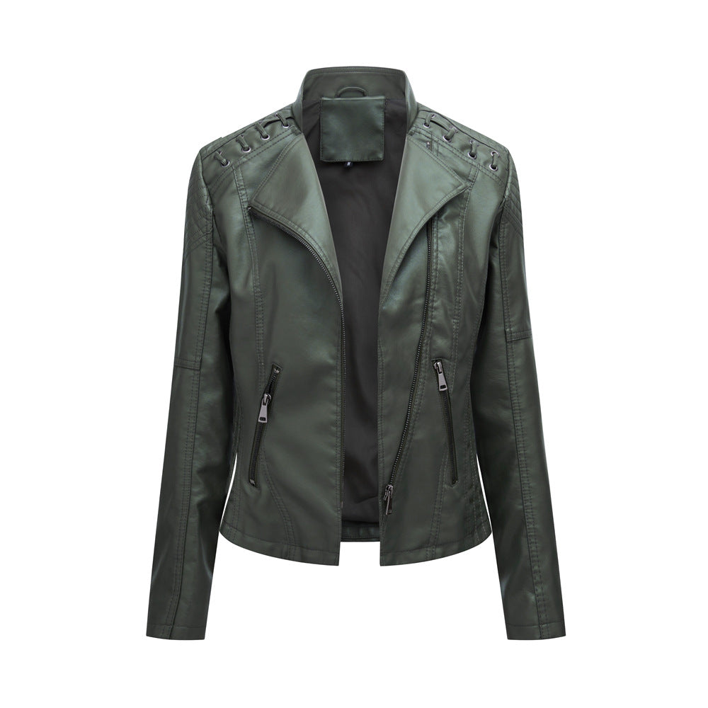Women’s Thin Leather Motorcycle Jacket – Sleek, Stylish & Lightweight