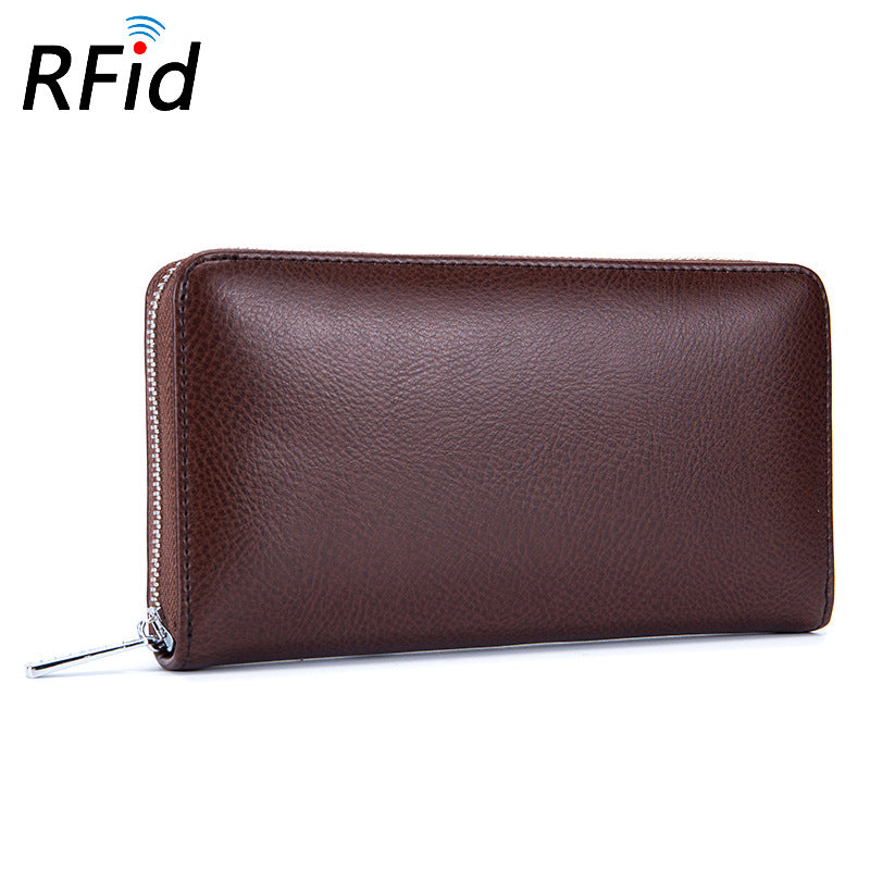 Baellerry RFID Men’s Wallet – Genuine Cow Leather Long Clutch
