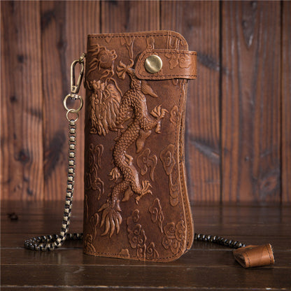 Dragon Grain Leather Long Wallet – Premium Cowhide