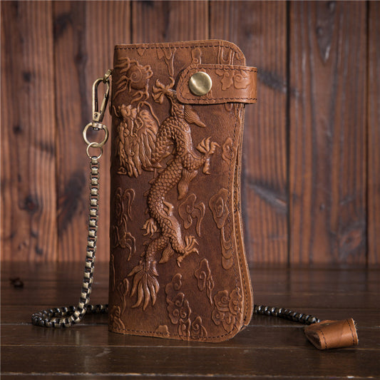 Dragon Grain Leather Long Wallet – Premium Cowhide