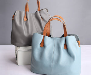 Leather bag women's mother bag soft leather tote bag
