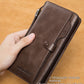 Men’s Long Genuine Leather Wallet – European & American Style
