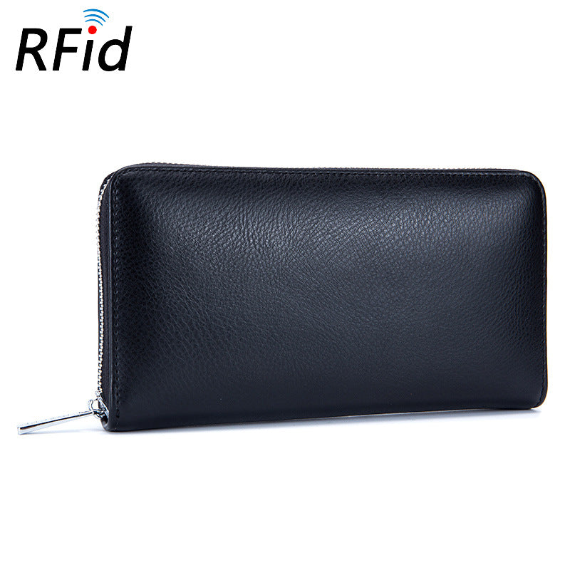 Baellerry RFID Men’s Wallet – Genuine Cow Leather Long Clutch