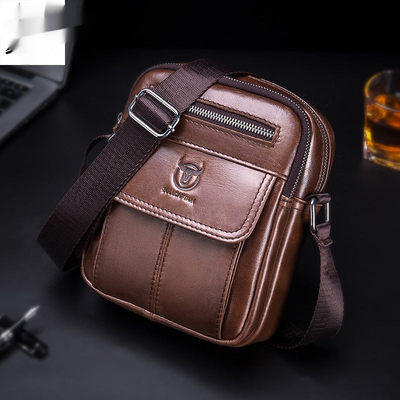 Leisure Mini Men’s Leather Shoulder & Crossbody Bag – Retro European & American Style
