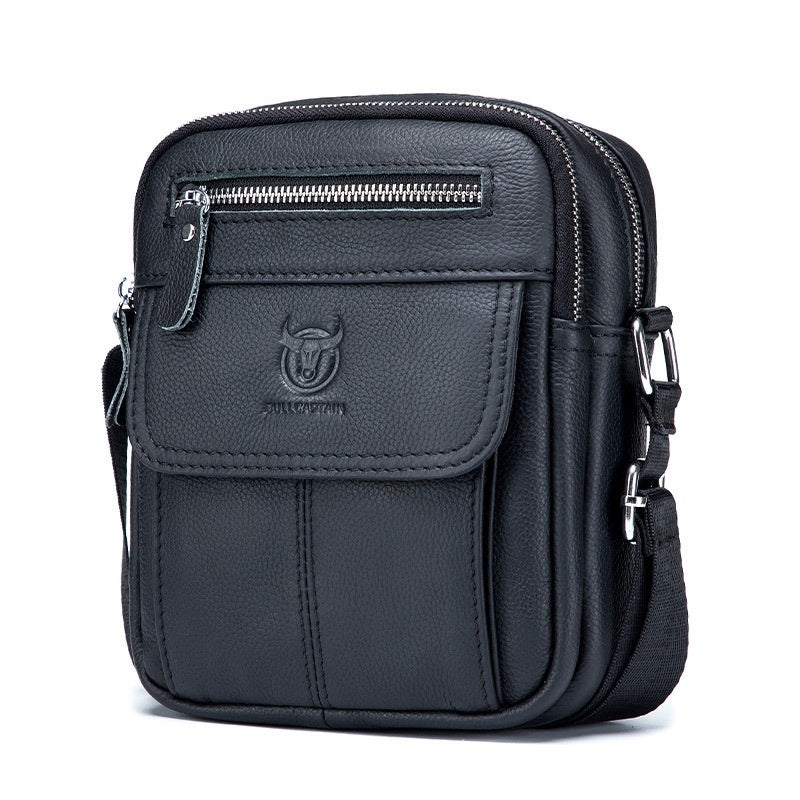 Leisure Mini Men’s Leather Shoulder & Crossbody Bag – Retro European & American Style