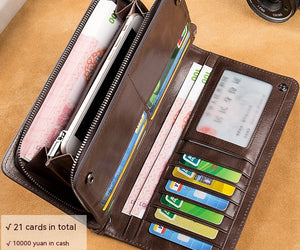 Men's Long Wallet Genuine Leather Wallet