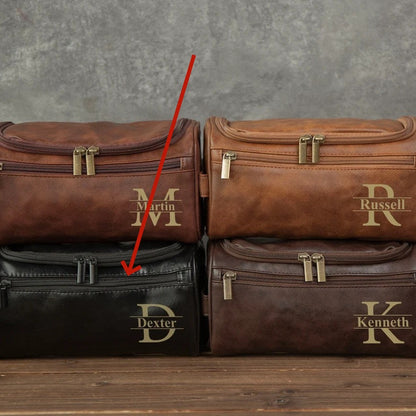 Vintage Monogram Personalized Leather Toiletry Bag – Travel in Style