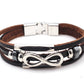 Retro Cowhide Figure-8 Leather Bracelet – Infinity Symbol Men’s Brac