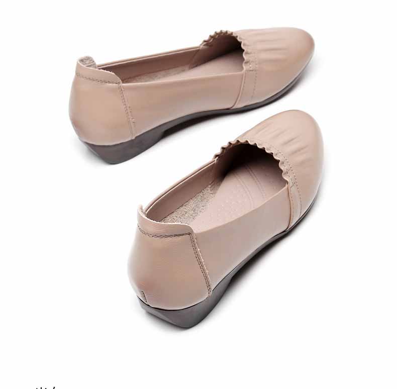 Women’s First Layer Cowhide Flat Shoes – Genuine Leather Office Loafers