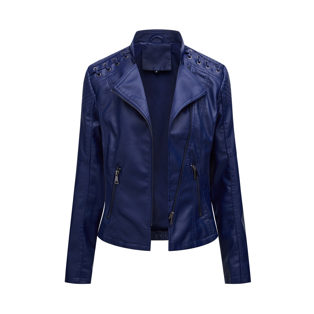 Women’s Thin Leather Motorcycle Jacket – Sleek, Stylish & Lightweight