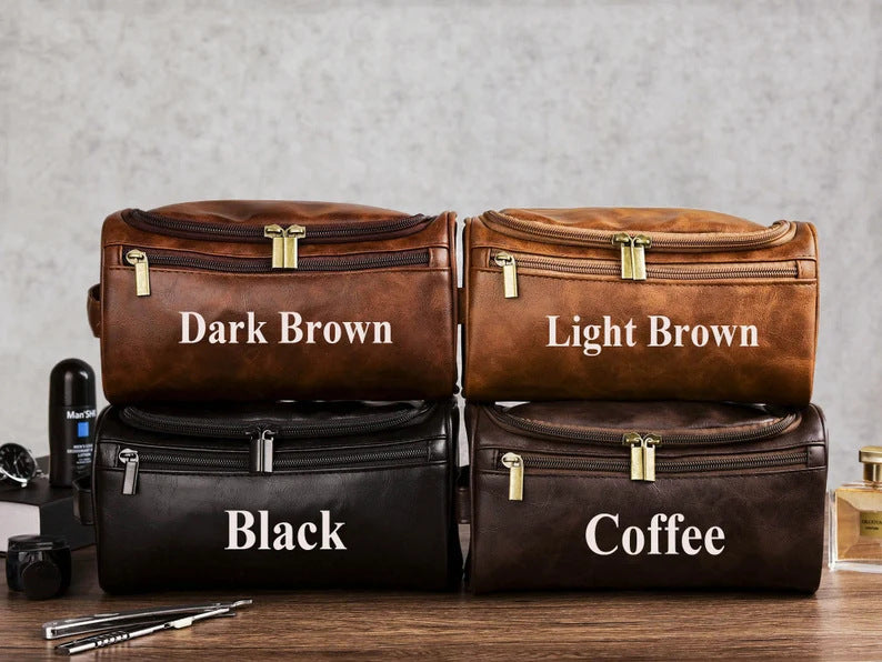Vintage Monogram Personalized Leather Toiletry Bag – Travel in Style