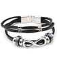 Retro Cowhide Figure-8 Leather Bracelet – Infinity Symbol Men’s Brac