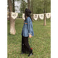Women’s Loose PU Leather & Denim Jacket – Stylish & Comfortable