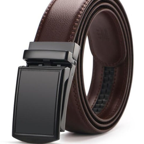 Adjustable Holeless Leather Belt – Sleek, Comfortable & Perfect Fit