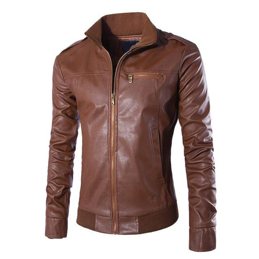 Men’s Motorcycle Jacket – Stylish Faux Leather with Polyester Lining