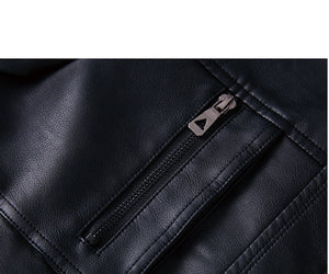 Men's washed leather leather jacket