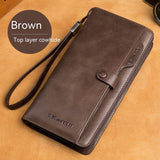 Men’s Long Genuine Leather Wallet – European & American Style
