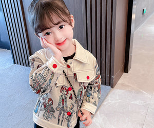 Girls' Leather Coat New Fashion Jacket