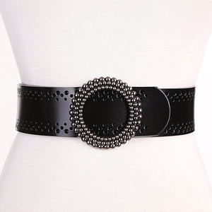 Green Women Belt No Hole Ladies Belts For Dresses Real Leather