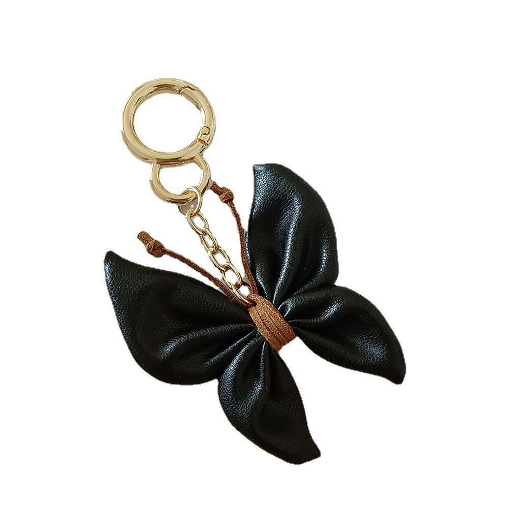 Butterfly Keychain Cars And Bags PU Leather Pendant