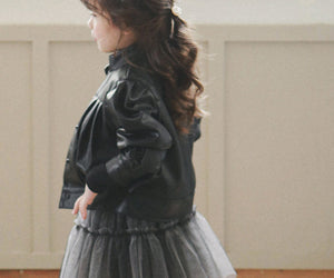 Girls Puff Sleeve Ladies Leather Jacket
